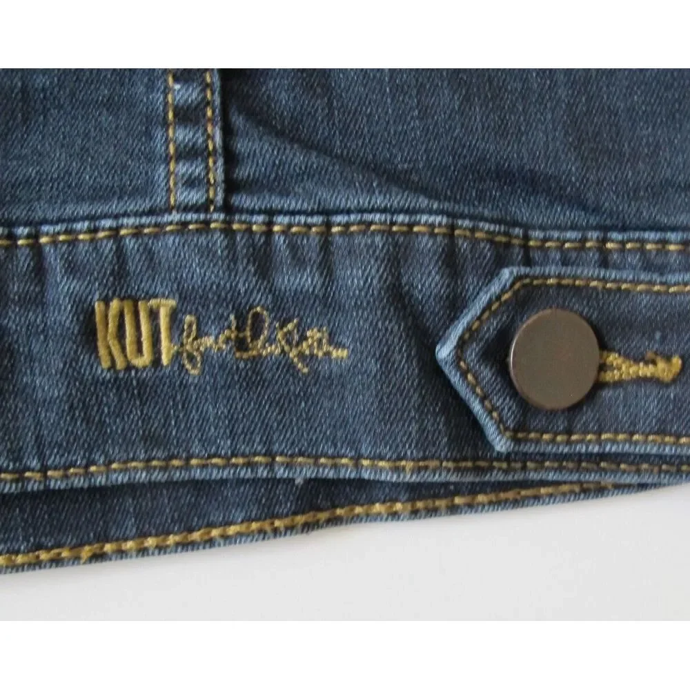 Women's XS Kut From Cloth Blue Denim‎ Stretch Jean Jacket